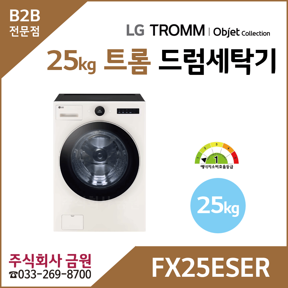 LG 트롬 25kg 오브제컬렉션 드럼세탁기 FX25ESER